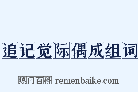 追记觉际偶成组词是什么意思的图片